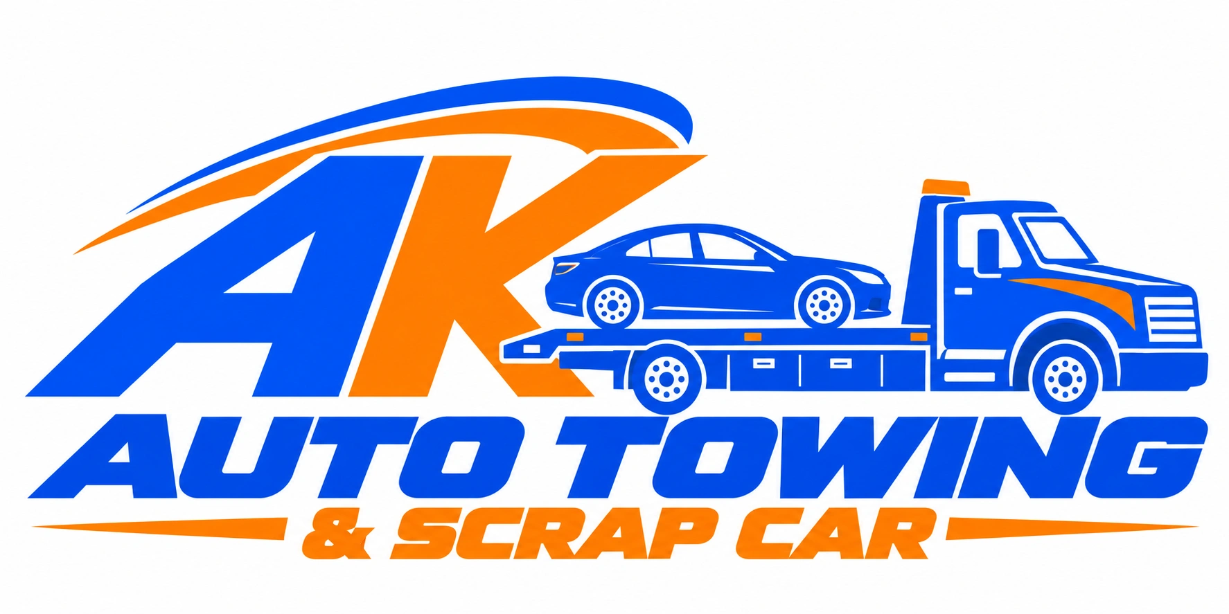 AK Auto Towing and Scrap Car flatbed logo